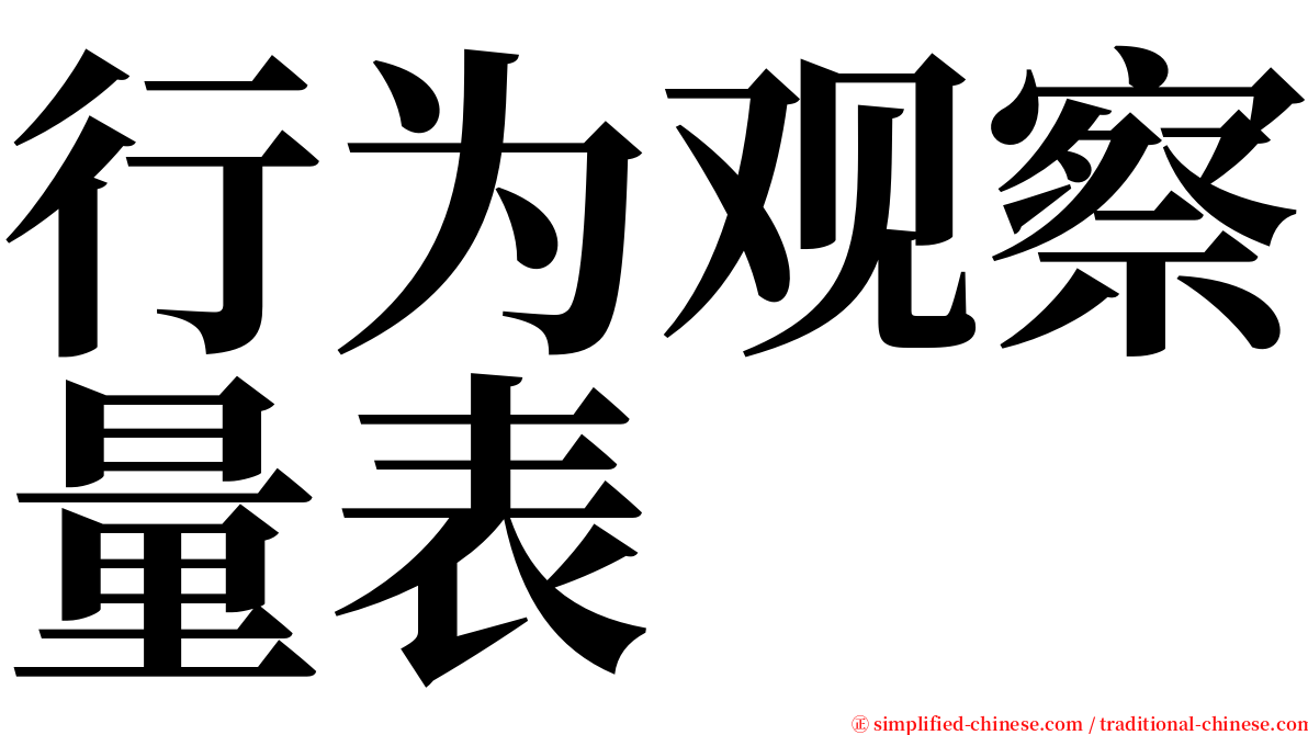 行为观察量表 serif font