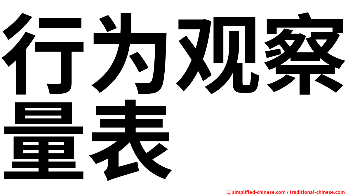 行为观察量表
