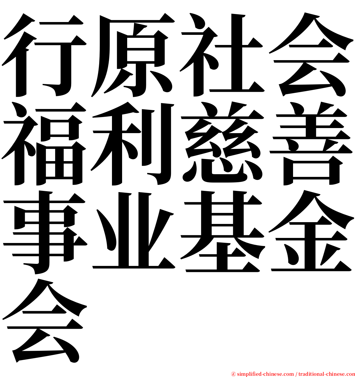 行原社会福利慈善事业基金会 serif font