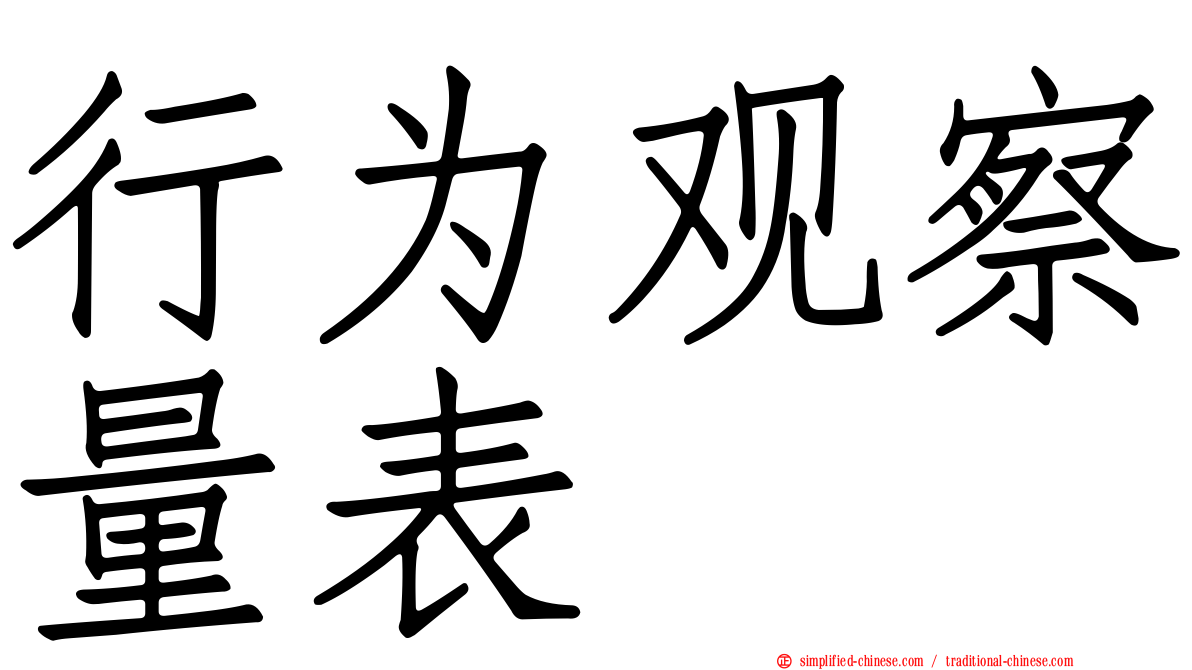 行为观察量表
