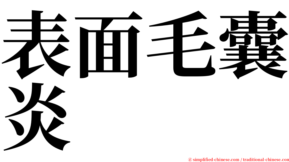 表面毛囊炎 serif font