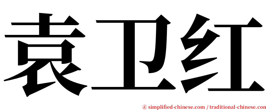 袁卫红 serif font