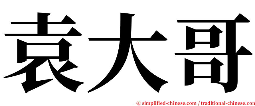 袁大哥 serif font