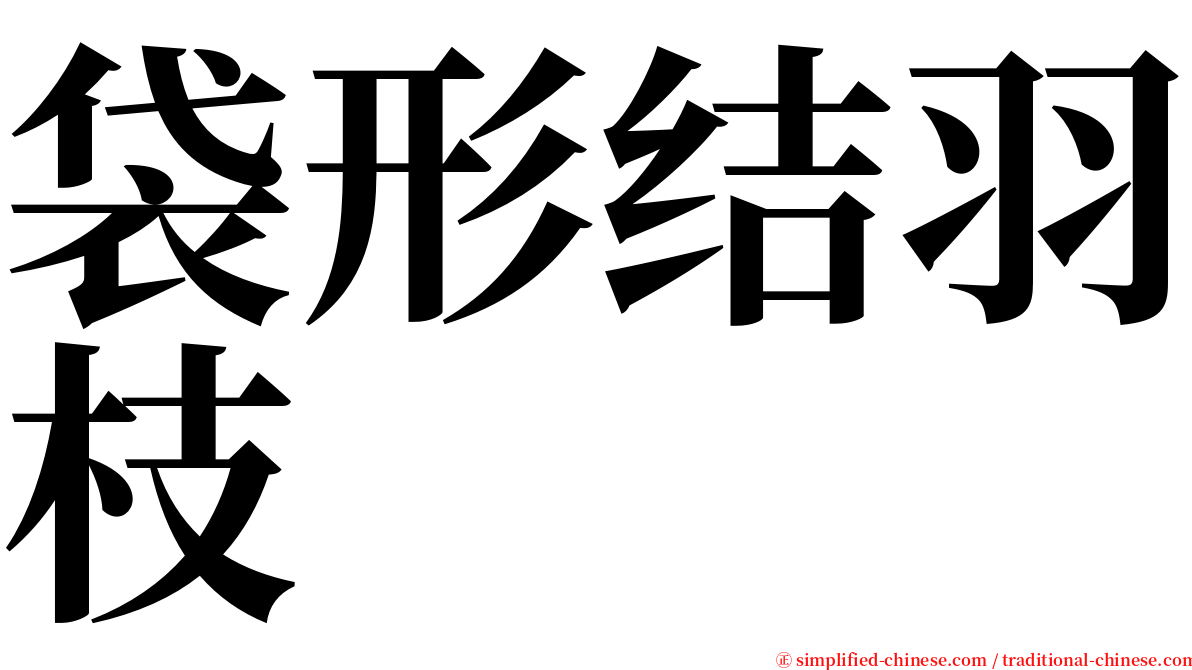 袋形结羽枝 serif font