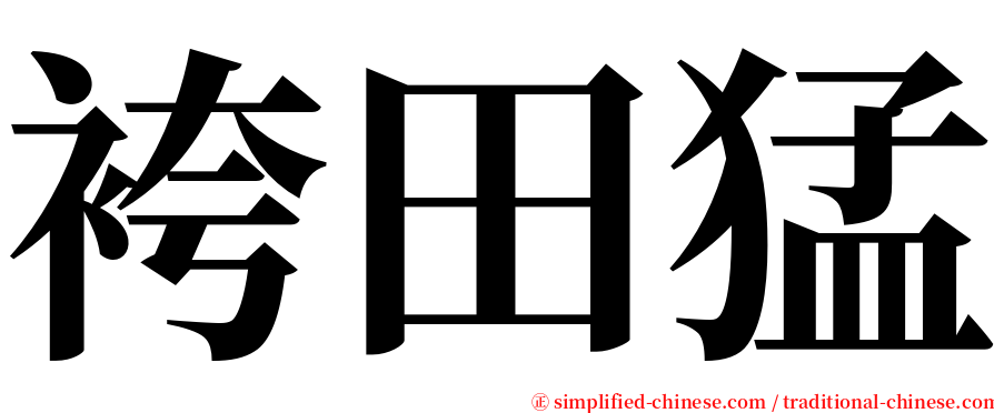 袴田猛 serif font