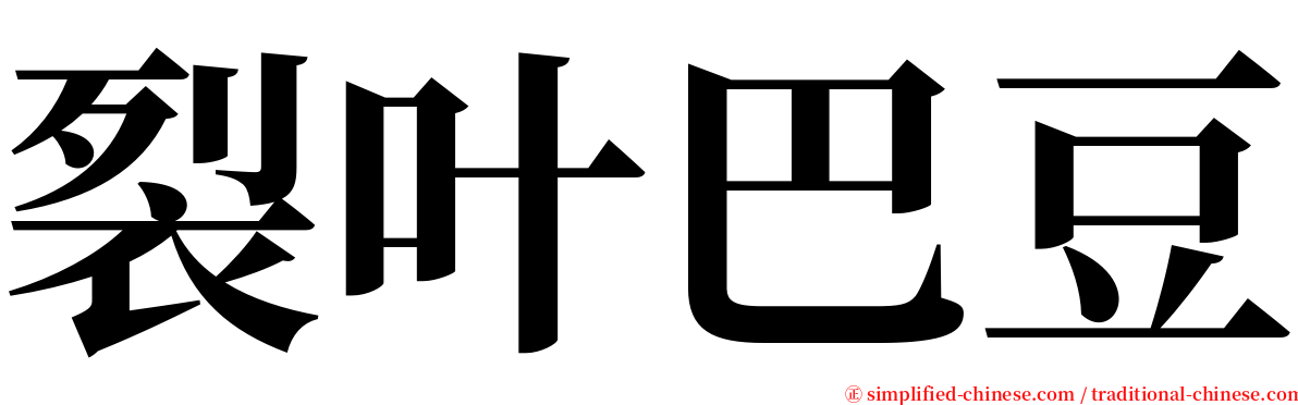 裂叶巴豆 serif font
