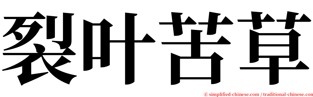 裂叶苦草 serif font