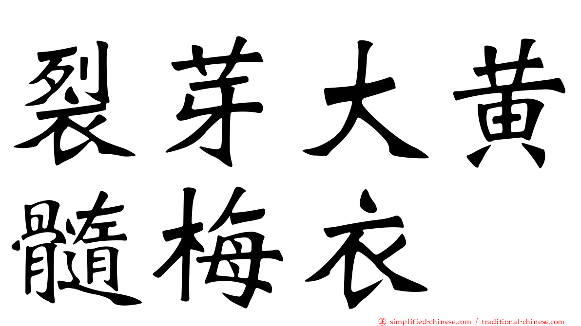 裂芽大黄髓梅衣