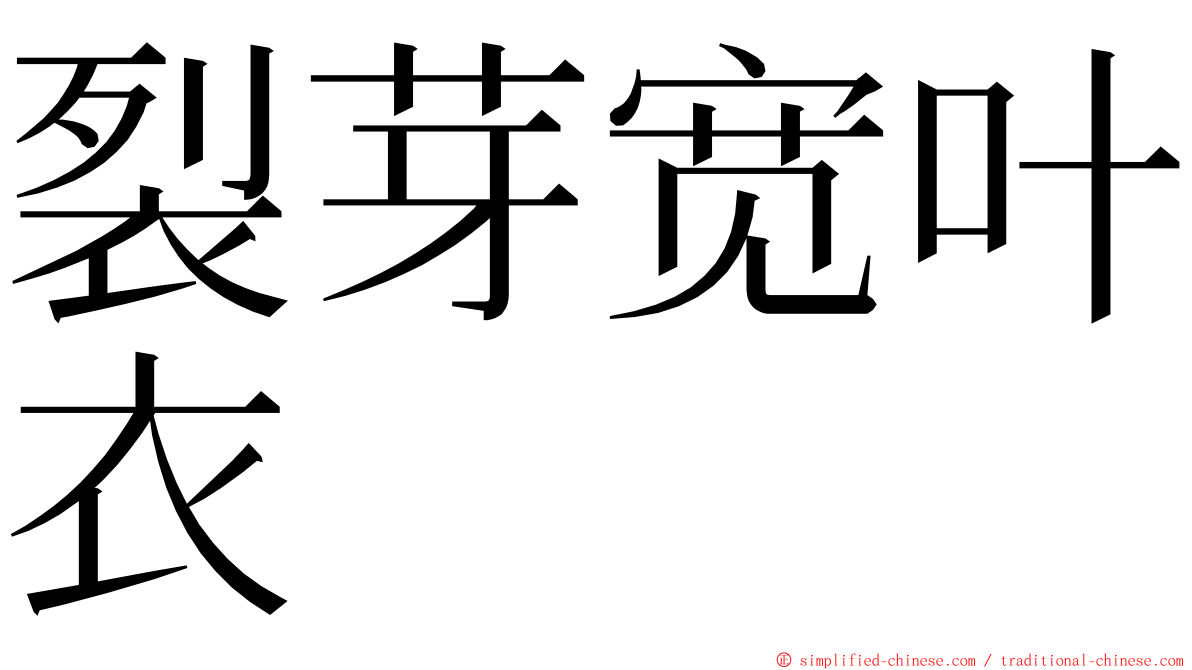 裂芽宽叶衣 ming font