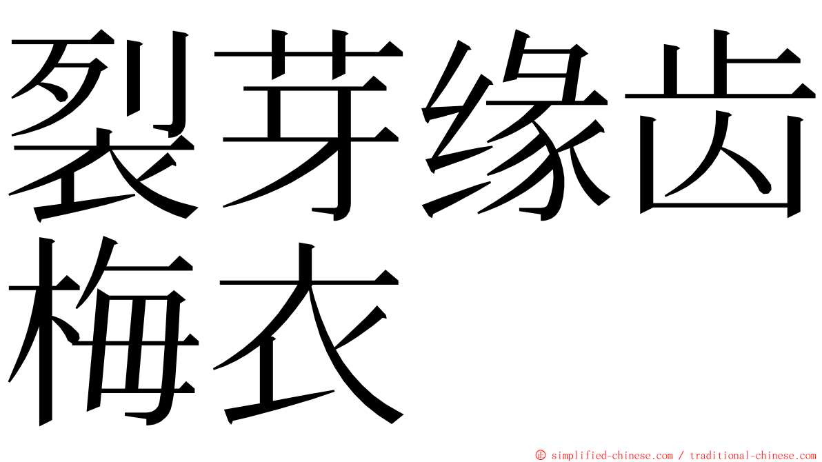 裂芽缘齿梅衣 ming font