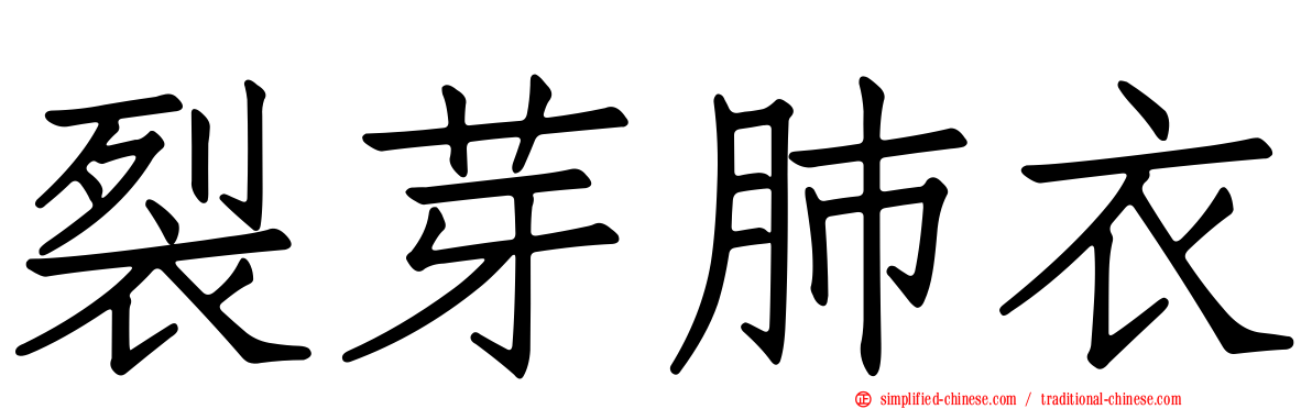 裂芽肺衣