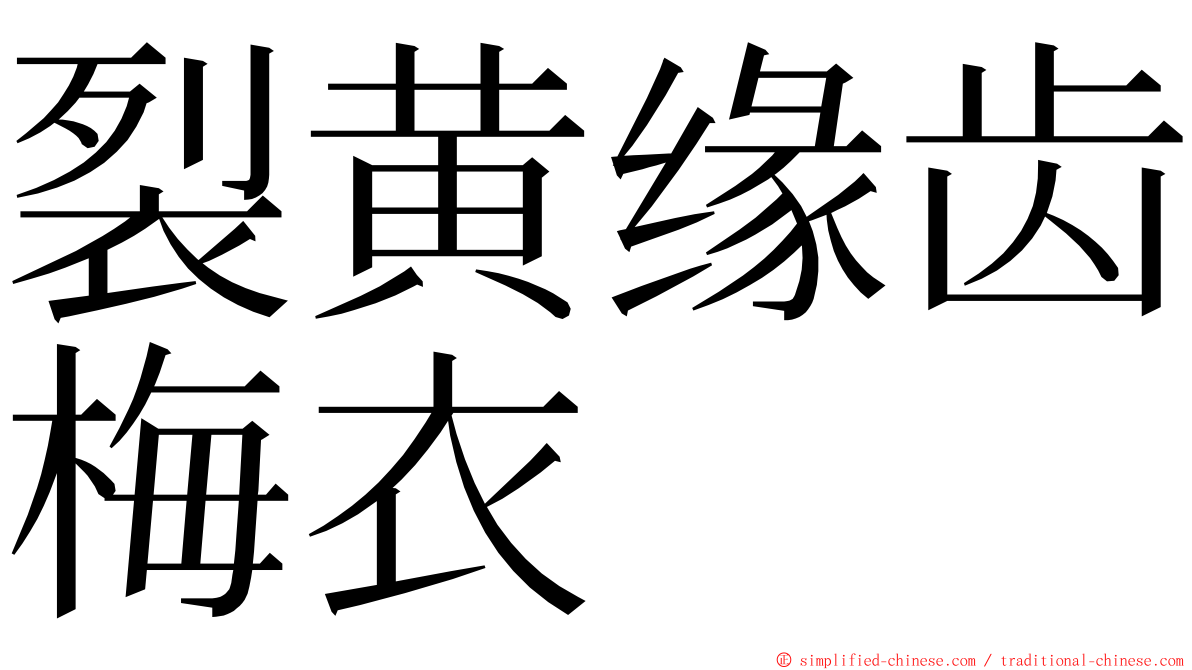 裂黄缘齿梅衣 ming font