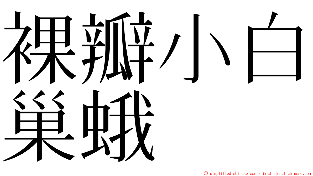 裸瓣小白巢蛾 ming font