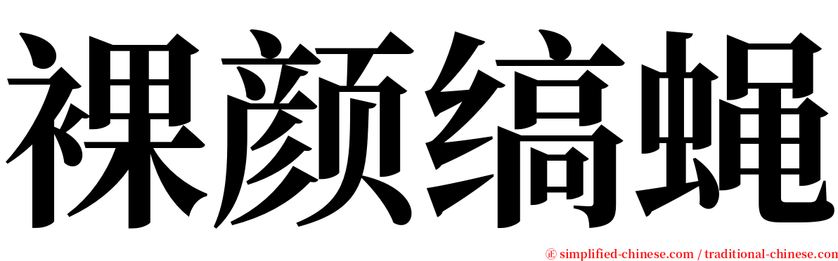 裸颜缟蝇 serif font