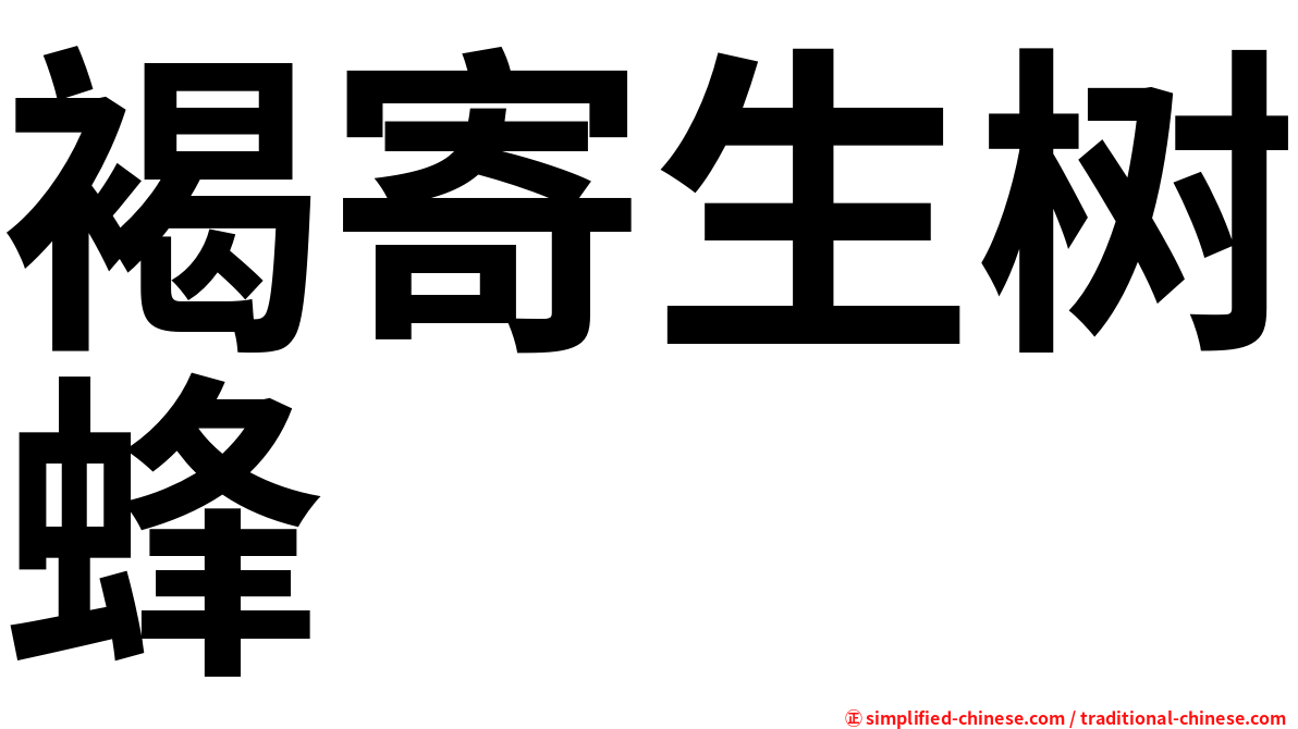 褐寄生树蜂