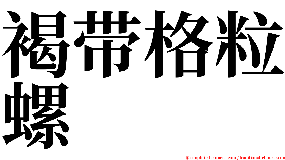褐带格粒螺 serif font
