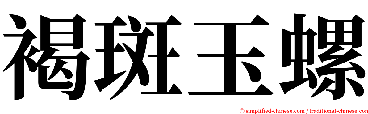褐斑玉螺 serif font