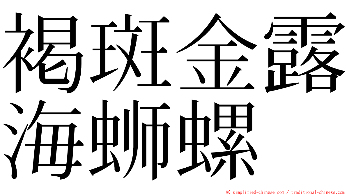 褐斑金露海蛳螺 ming font