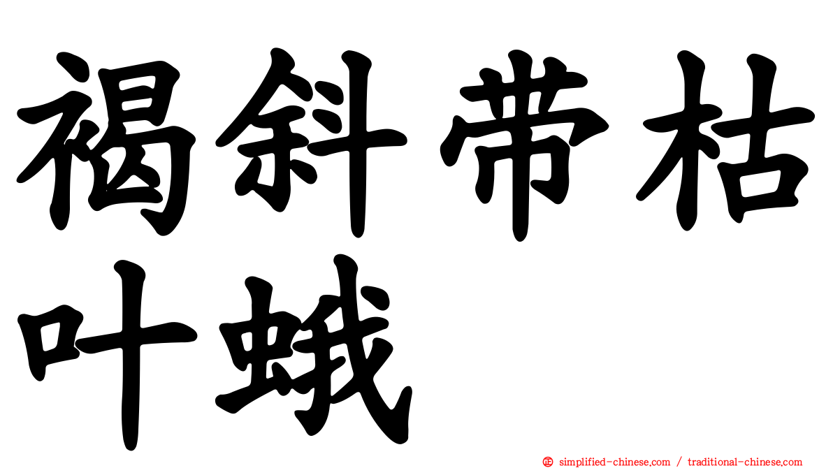 褐斜带枯叶蛾