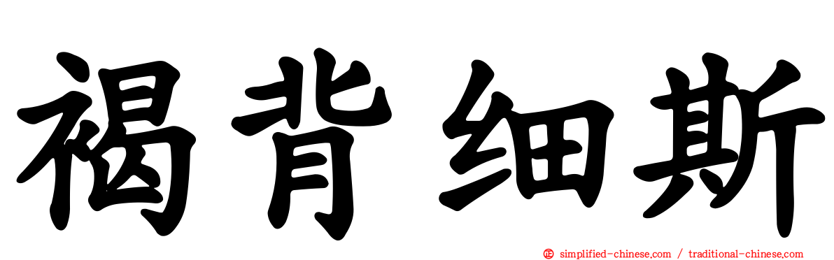褐背细斯