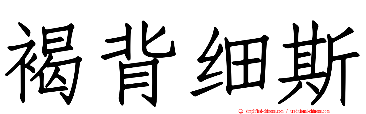 褐背细斯