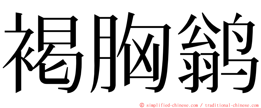 褐胸鹟 ming font