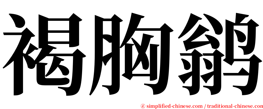 褐胸鹟 serif font