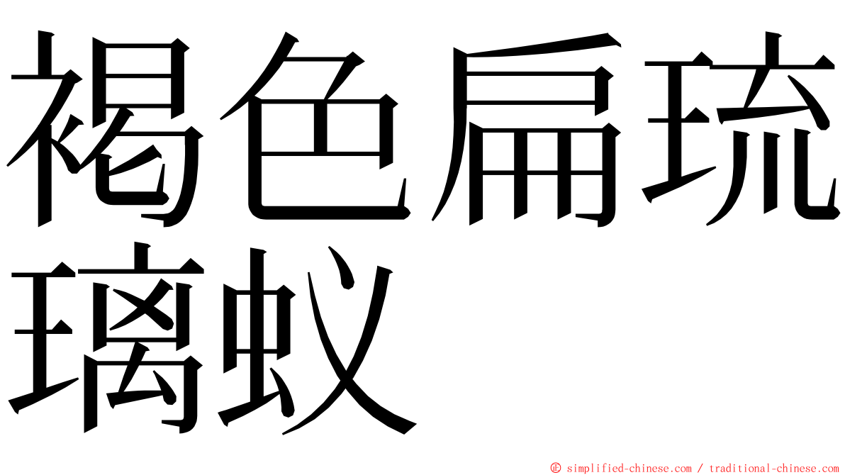 褐色扁琉璃蚁 ming font