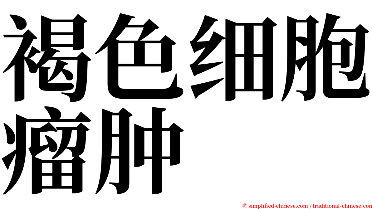 褐色细胞瘤肿 serif font