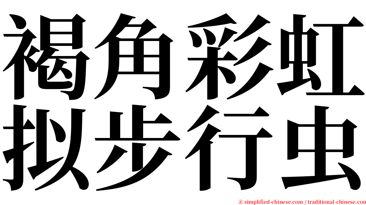 褐角彩虹拟步行虫 serif font