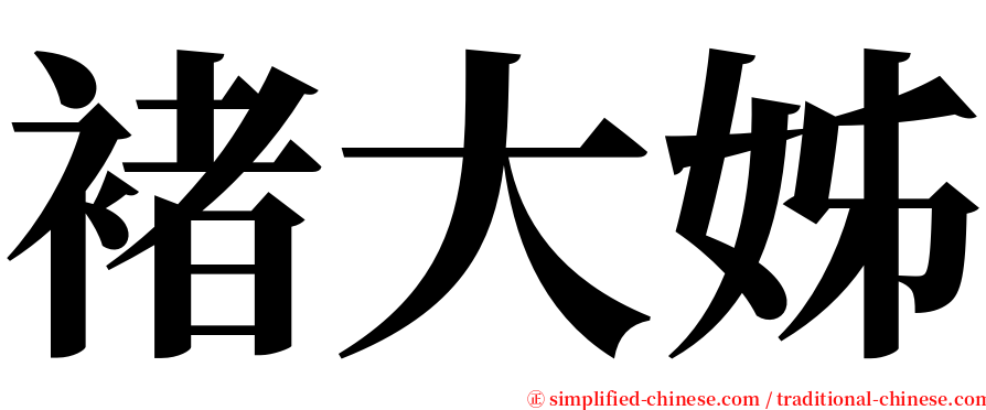 褚大姊 serif font
