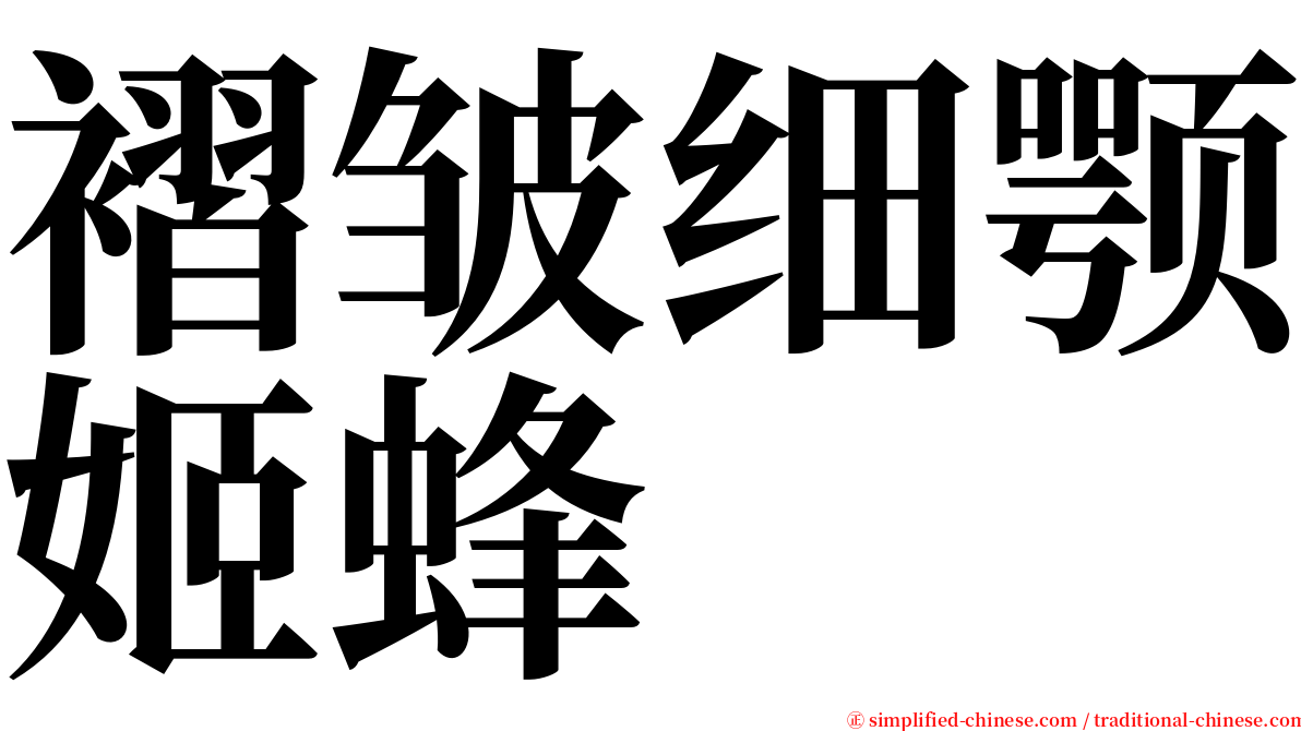 褶皱细颚姬蜂 serif font