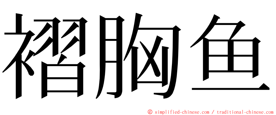 褶胸鱼 ming font