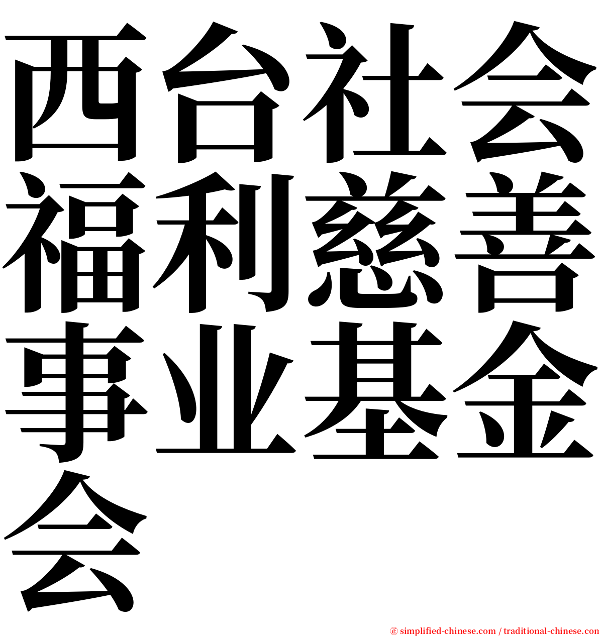 西台社会福利慈善事业基金会 serif font