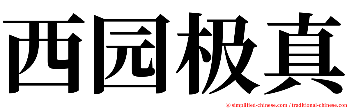 西园极真 serif font