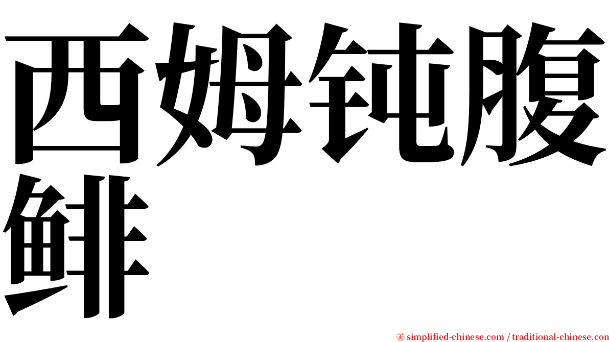 西姆钝腹鲱 serif font