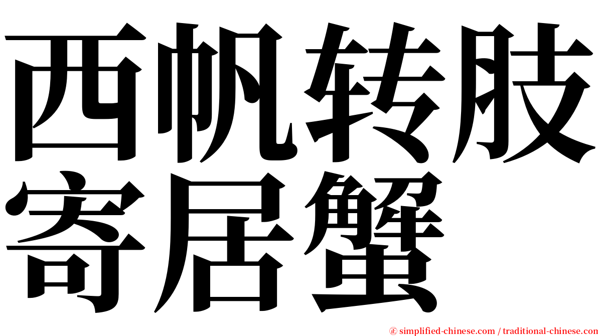 西帆转肢寄居蟹 serif font