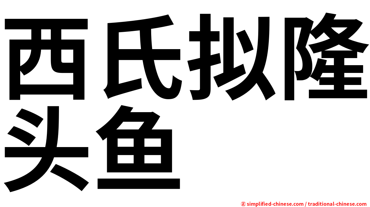 西氏拟隆头鱼