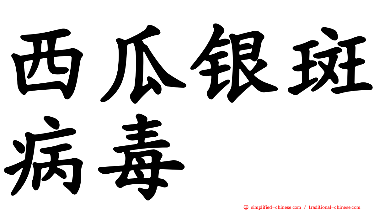 西瓜银斑病毒
