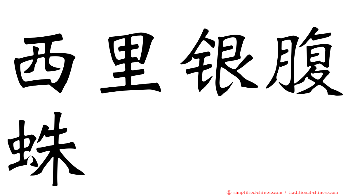 西里银腹蛛