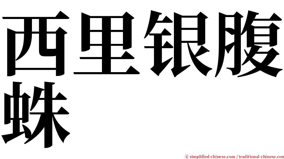 西里银腹蛛 serif font