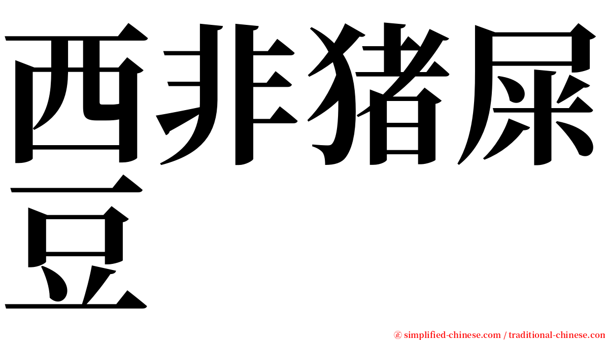 西非猪屎豆 serif font