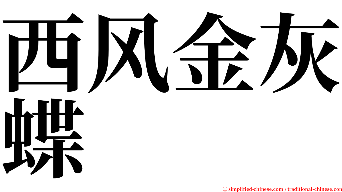 西风金灰蝶 serif font