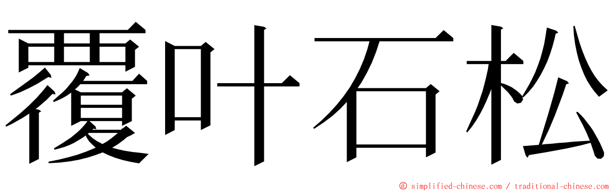 覆叶石松 ming font