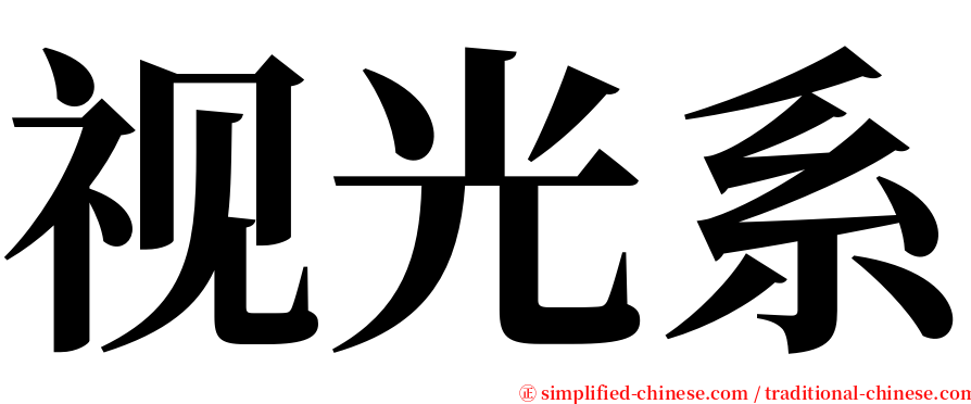 视光系 serif font