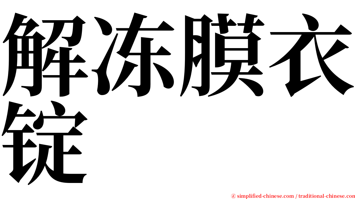 解冻膜衣锭 serif font
