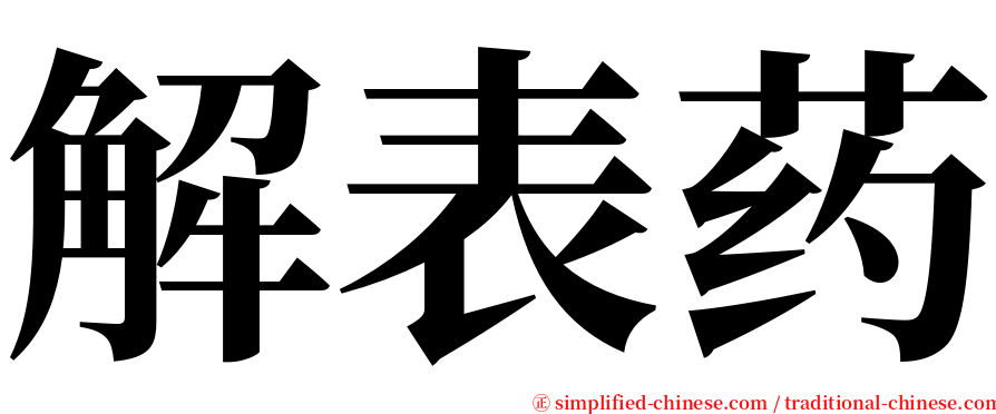 解表药 serif font
