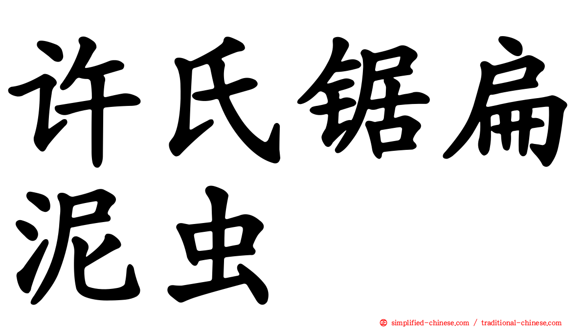 许氏锯扁泥虫