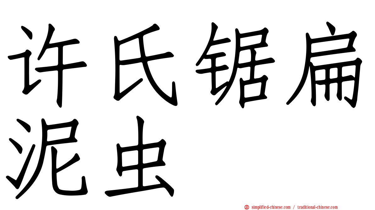 许氏锯扁泥虫