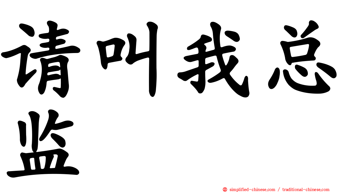 请叫我总监